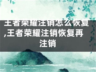 王者榮耀注銷怎么恢復(fù),王者榮耀注銷恢復(fù)再注銷