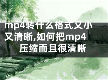 mp4轉(zhuǎn)什么格式又小又清晰,如何把mp4壓縮而且很清晰