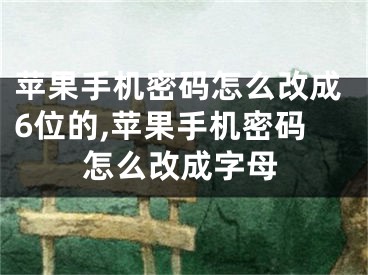 蘋果手機(jī)密碼怎么改成6位的,蘋果手機(jī)密碼怎么改成字母