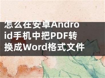 怎么在安卓Android手機(jī)中把PDF轉(zhuǎn)換成Word格式文件