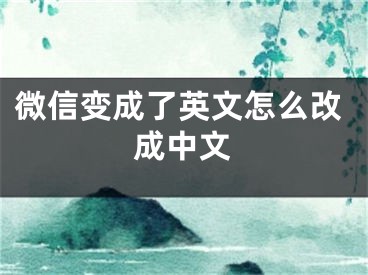 微信變成了英文怎么改成中文