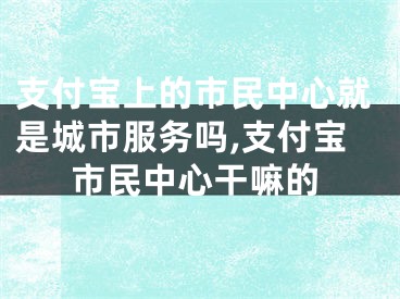 支付寶上的市民中心就是城市服務(wù)嗎,支付寶市民中心干嘛的