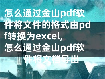 怎么通過金山pdf軟件將文件的格式由pdf轉(zhuǎn)換為excel,怎么通過金山pdf軟件將文檔導出