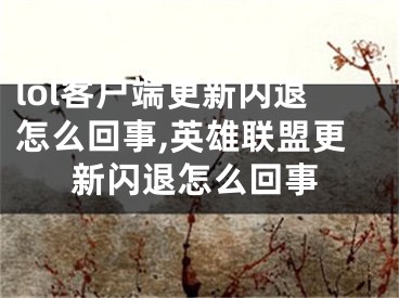 lol客戶端更新閃退怎么回事,英雄聯(lián)盟更新閃退怎么回事