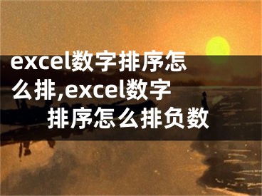 excel數(shù)字排序怎么排,excel數(shù)字排序怎么排負(fù)數(shù)