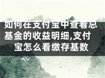 如何在支付寶中查看總基金的收益明細(xì),支付寶怎么看繳存基數(shù)