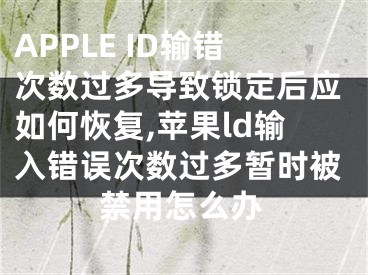 APPLE ID輸錯(cuò)次數(shù)過(guò)多導(dǎo)致鎖定后應(yīng)如何恢復(fù),蘋(píng)果ld輸入錯(cuò)誤次數(shù)過(guò)多暫時(shí)被禁用怎么辦