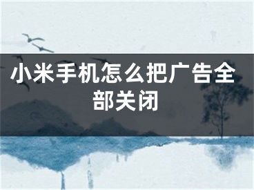 小米手機怎么把廣告全部關(guān)閉