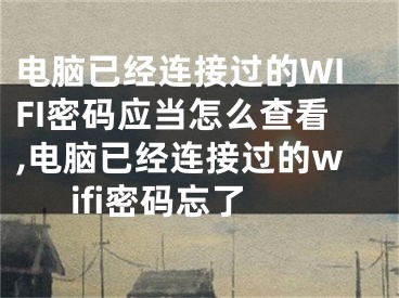 電腦已經(jīng)連接過的WIFI密碼應(yīng)當(dāng)怎么查看,電腦已經(jīng)連接過的wifi密碼忘了