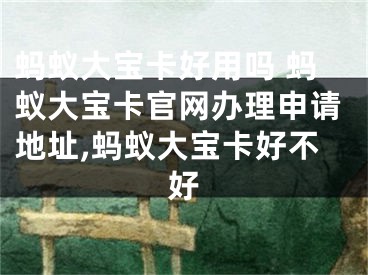 螞蟻大寶卡好用嗎 螞蟻大寶卡官網(wǎng)辦理申請地址,螞蟻大寶卡好不好