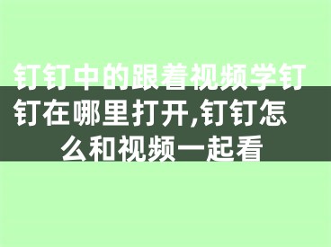 釘釘中的跟著視頻學釘釘在哪里打開,釘釘怎么和視頻一起看