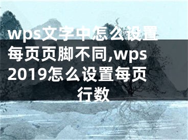 wps文字中怎么設(shè)置每頁頁腳不同,wps2019怎么設(shè)置每頁行數(shù)