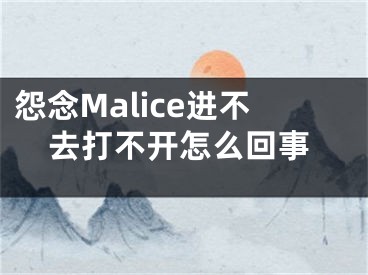 怨念Malice進(jìn)不去打不開怎么回事