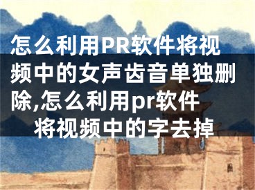 怎么利用PR軟件將視頻中的女聲齒音單獨(dú)刪除,怎么利用pr軟件將視頻中的字去掉