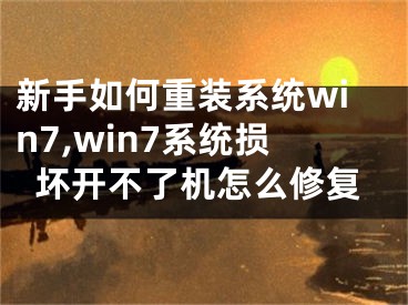 新手如何重裝系統(tǒng)win7,win7系統(tǒng)損壞開不了機(jī)怎么修復(fù)