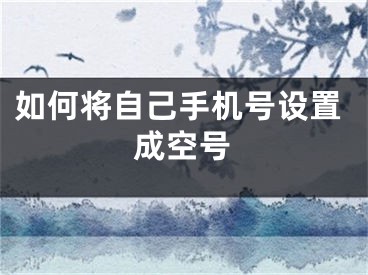 如何將自己手機號設(shè)置成空號