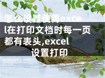 怎么設(shè)置使得excel在打印文檔時每一頁都有表頭,excel 設(shè)置打印