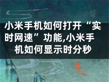 小米手機(jī)如何打開“實(shí)時(shí)網(wǎng)速”功能,小米手機(jī)如何顯示時(shí)分秒