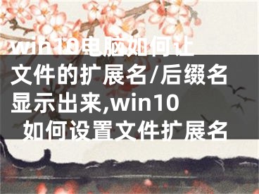 win10電腦如何讓文件的擴(kuò)展名/后綴名顯示出來(lái),win10如何設(shè)置文件擴(kuò)展名