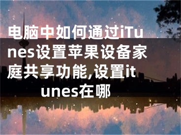 電腦中如何通過(guò)iTunes設(shè)置蘋(píng)果設(shè)備家庭共享功能,設(shè)置itunes在哪