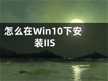 怎么在Win10下安裝IIS