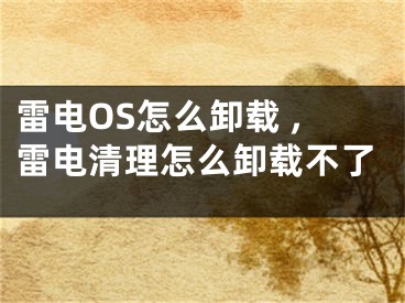 雷電OS怎么卸載 ,雷電清理怎么卸載不了