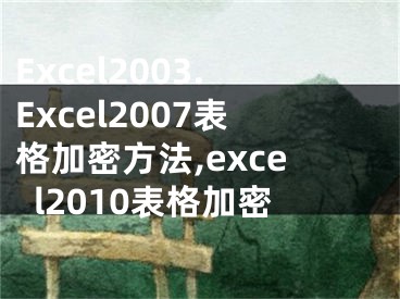 Excel2003.Excel2007表格加密方法,excel2010表格加密