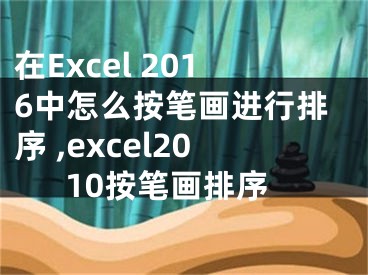 在Excel 2016中怎么按筆畫進行排序 ,excel2010按筆畫排序