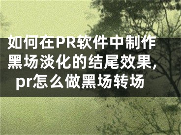 如何在PR軟件中制作黑場(chǎng)淡化的結(jié)尾效果,pr怎么做黑場(chǎng)轉(zhuǎn)場(chǎng)