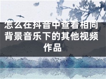 怎么在抖音中查看相同背景音樂下的其他視頻作品