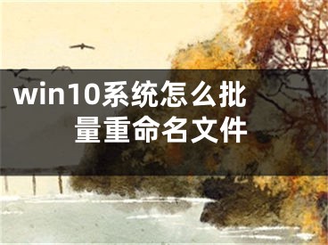 win10系統(tǒng)怎么批量重命名文件