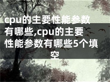 cpu的主要性能參數(shù)有哪些,cpu的主要性能參數(shù)有哪些5個(gè)填空