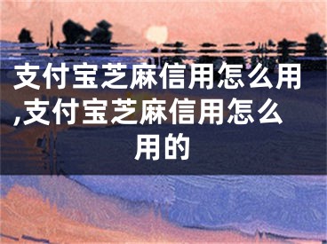 支付寶芝麻信用怎么用,支付寶芝麻信用怎么用的