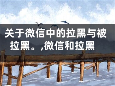 關于微信中的拉黑與被拉黑。,微信和拉黑