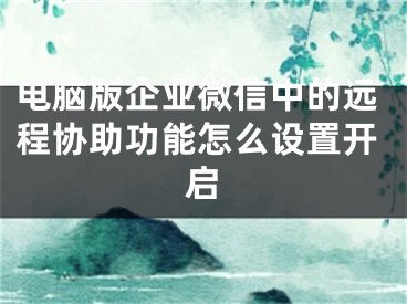 電腦版企業(yè)微信中的遠程協(xié)助功能怎么設(shè)置開啟