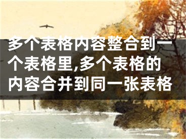 多個(gè)表格內(nèi)容整合到一個(gè)表格里,多個(gè)表格的內(nèi)容合并到同一張表格