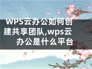  WPS云辦公如何創(chuàng)建共享團隊,wps云辦公是什么平臺