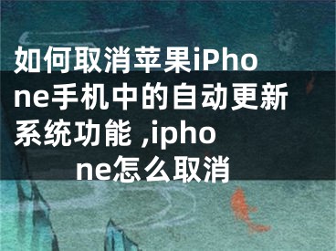 如何取消蘋果iPhone手機(jī)中的自動(dòng)更新系統(tǒng)功能 ,iphone怎么取消