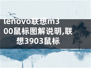 lenovo聯(lián)想m300鼠標圖解說明,聯(lián)想3903鼠標