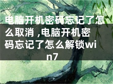 電腦開機(jī)密碼忘記了怎么取消 ,電腦開機(jī)密碼忘記了怎么解鎖win7