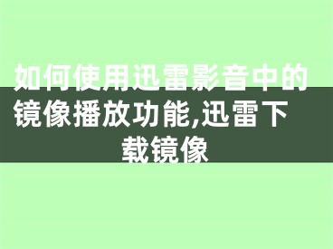 如何使用迅雷影音中的鏡像播放功能,迅雷下載鏡像