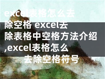 excel表格怎么去除空格 excel去除表格中空格方法介紹,excel表格怎么去除空格符號(hào)