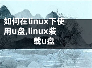 如何在linux下使用u盤,linux裝載u盤