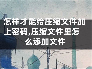 怎樣才能給壓縮文件加上密碼,壓縮文件里怎么添加文件