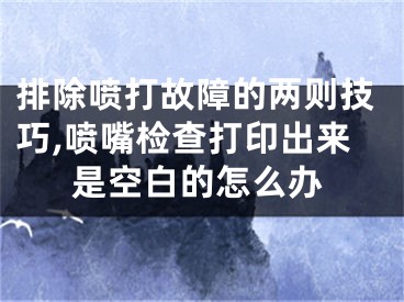 排除噴打故障的兩則技巧,噴嘴檢查打印出來是空白的怎么辦