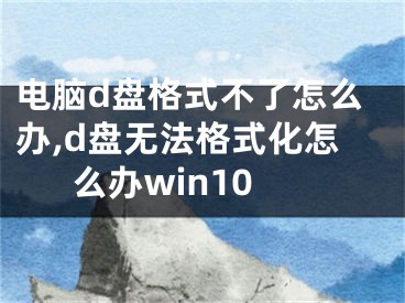 電腦d盤格式不了怎么辦,d盤無法格式化怎么辦win10