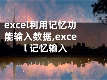 excel利用記憶功能輸入數(shù)據(jù),excel 記憶輸入