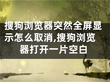 搜狗瀏覽器突然全屏顯示怎么取消,搜狗瀏覽器打開一片空白