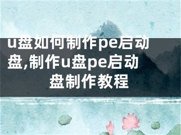 u盤(pán)如何制作pe啟動(dòng)盤(pán),制作u盤(pán)pe啟動(dòng)盤(pán)制作教程