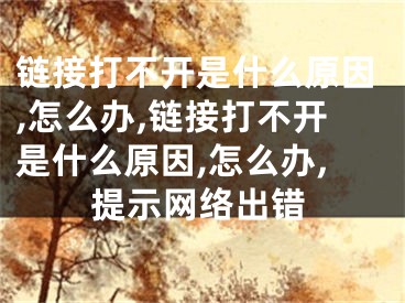 鏈接打不開是什么原因,怎么辦,鏈接打不開是什么原因,怎么辦,提示網(wǎng)絡(luò)出錯